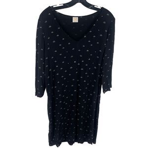Des Petits Hauts Paris viscose shift dress long sleeves seashells v neck T3 8